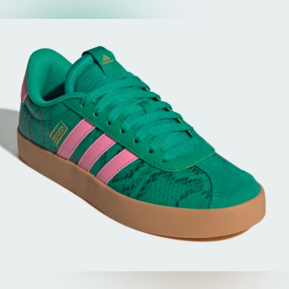 adidas Shoes - NWT- VL Court 3.0 Adidas Green and Pink Sneakers